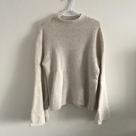 Cream turtle neck bell sleeve sweater - Picture 1 of 3